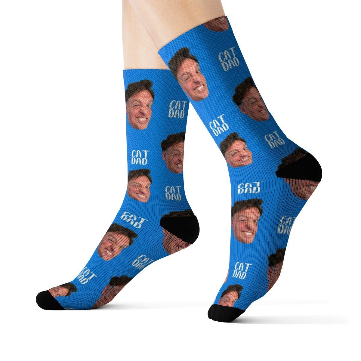 Custom Cat Dad Socks with Personalized Pet Design