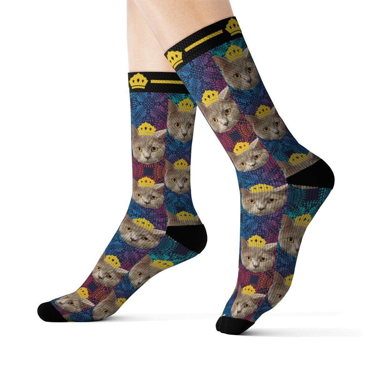 Custom Cat Socks - Stylish and Cozy Royal Cat Footwear