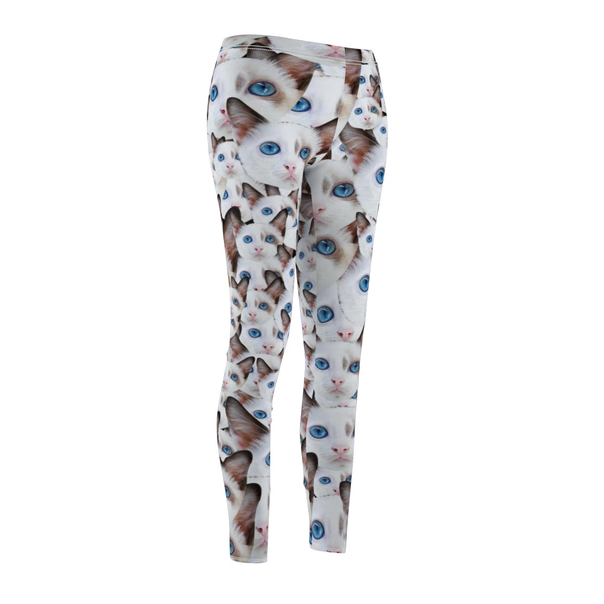 Custom Face Mesh Leggings featuring playful cat prints
