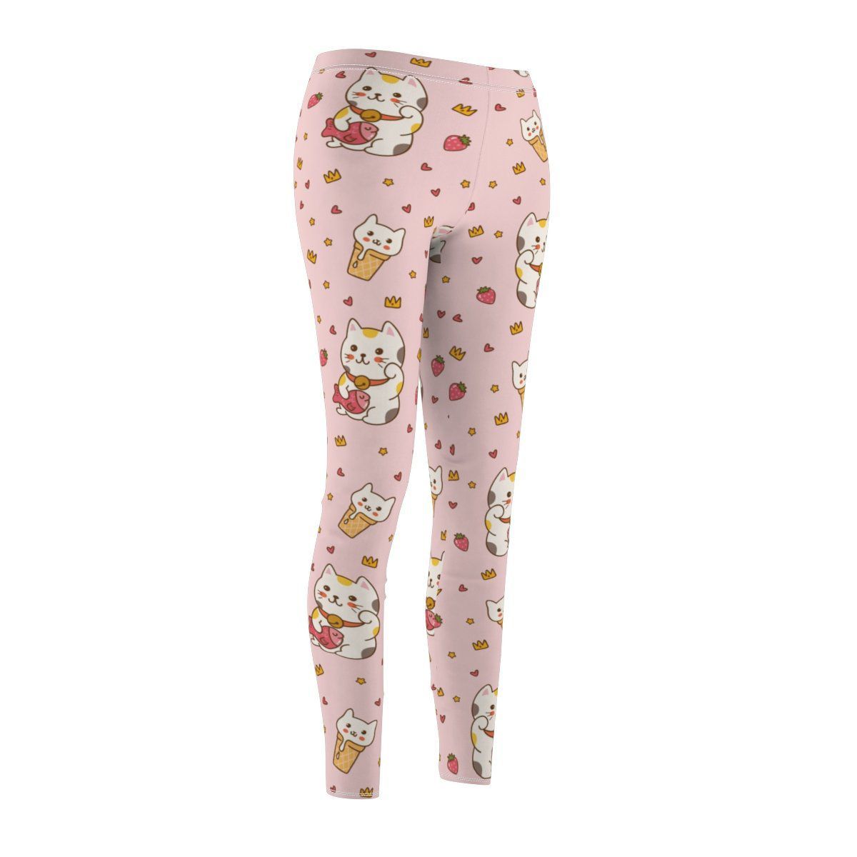 Custom Strawberry Cat Leggings - High-Quality Materials