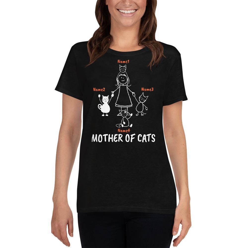 Customizable Mother of Cats T-Shirt for cat lovers
