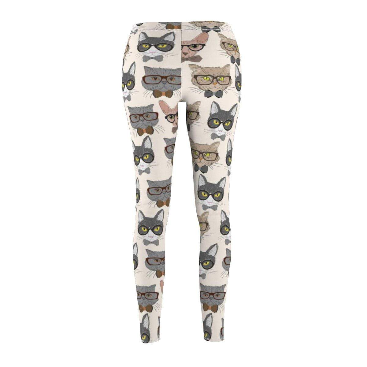 Fun and unique Hipster Cats leggings featuring hipster cat designs