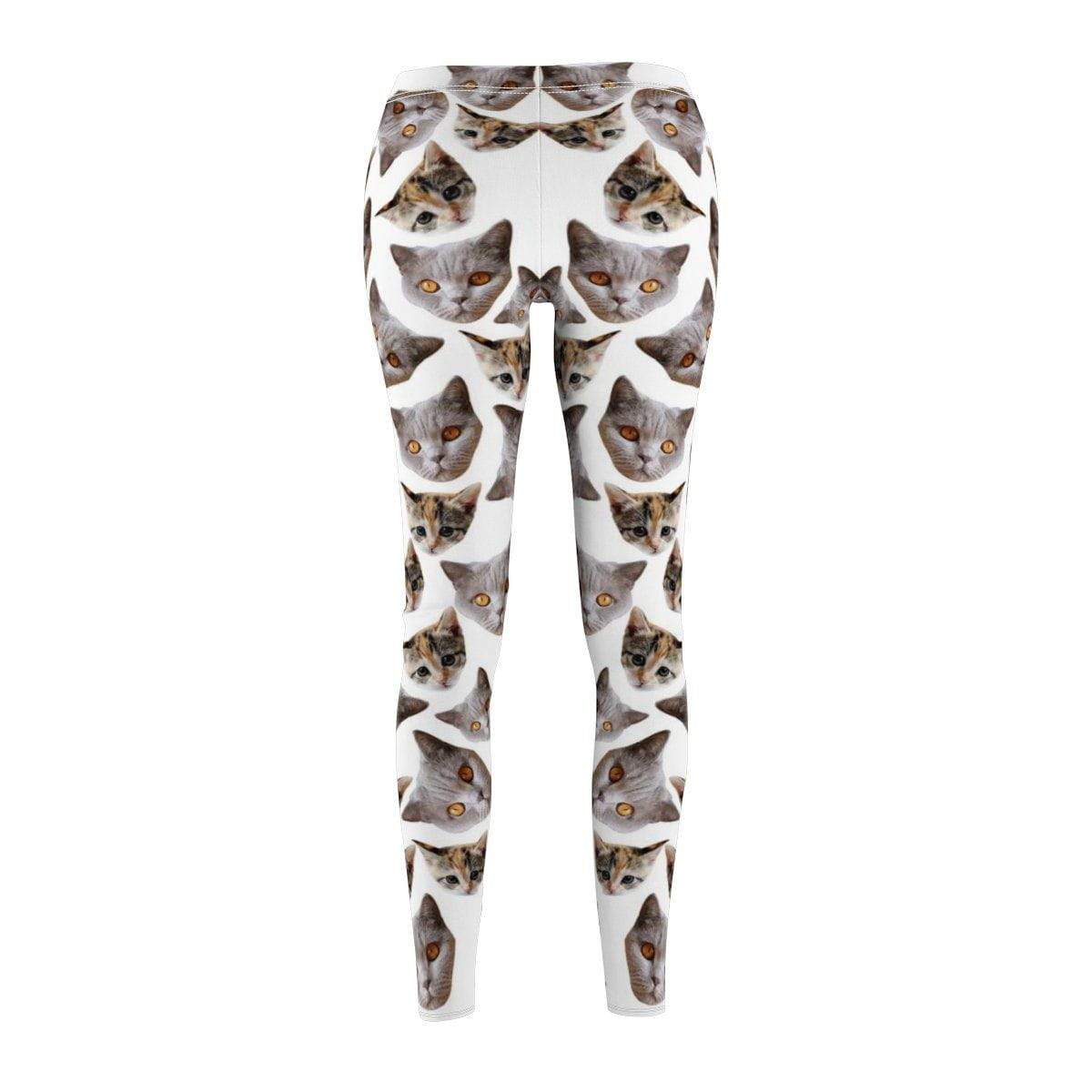 High-Quality Fabric Cat Leggings with Custom Art