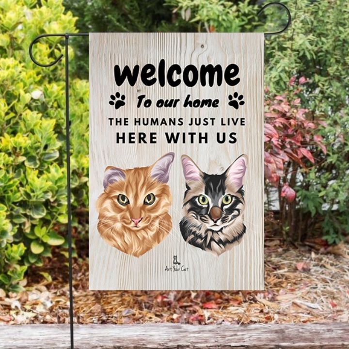 Personalized cat garden flag for outdoor spaces