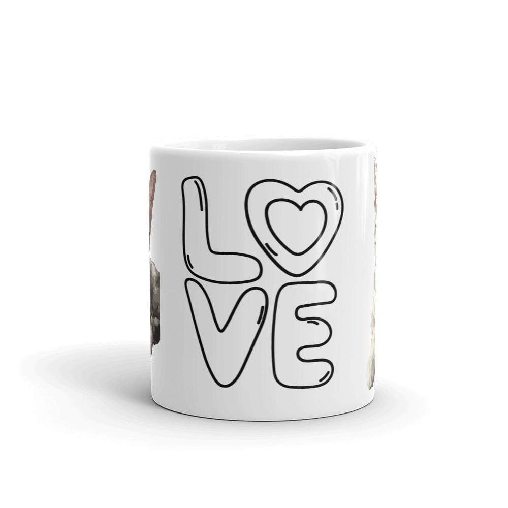 Personalized glossy mug showcasing a custom cat artwork