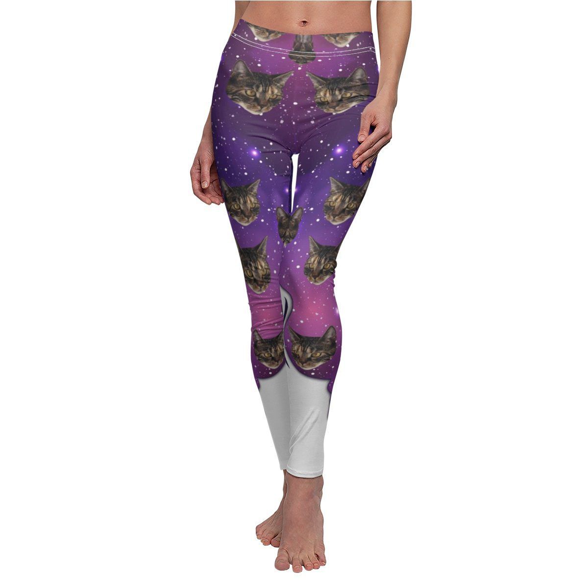 Personalized leggings with fun cat-themed designs
