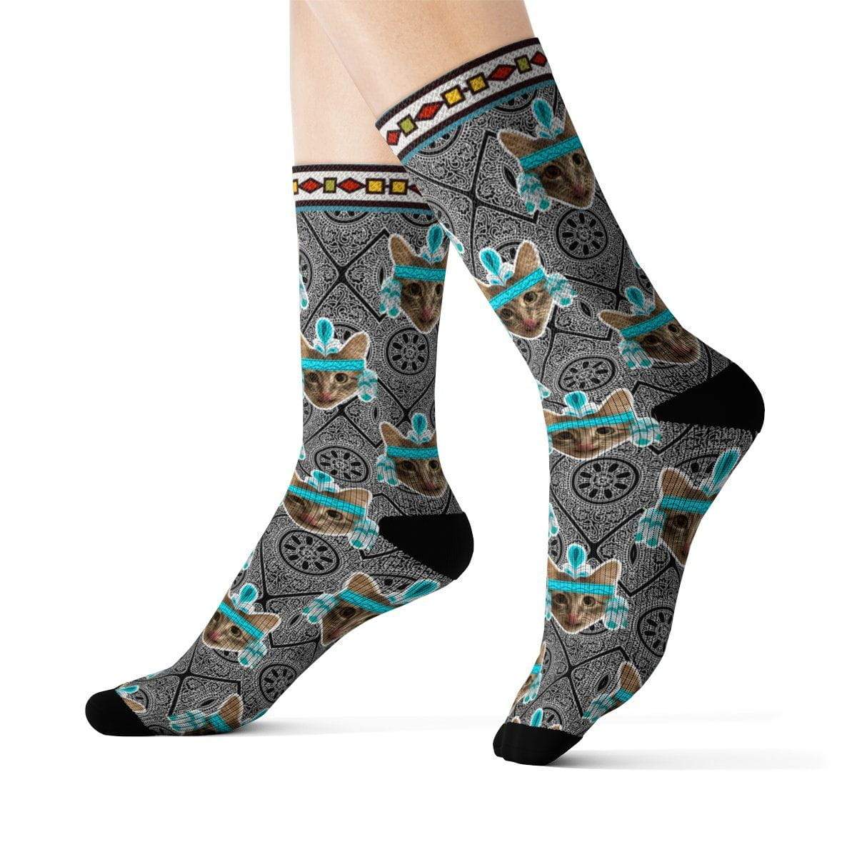 Southwest Custom Cat Socks - Personalized Cat Design
