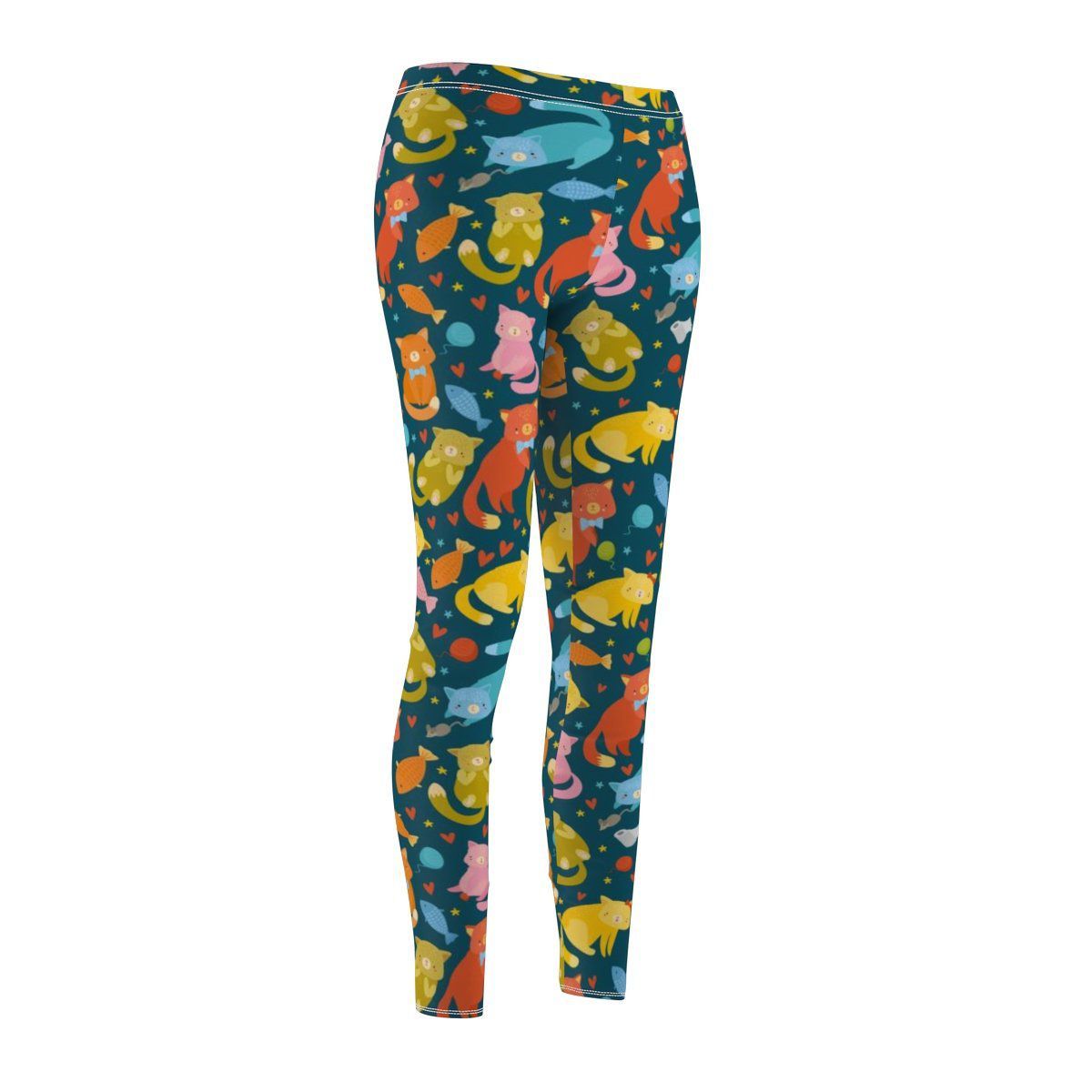 Tagless Bold Colors Cats Leggings for Cat Lovers