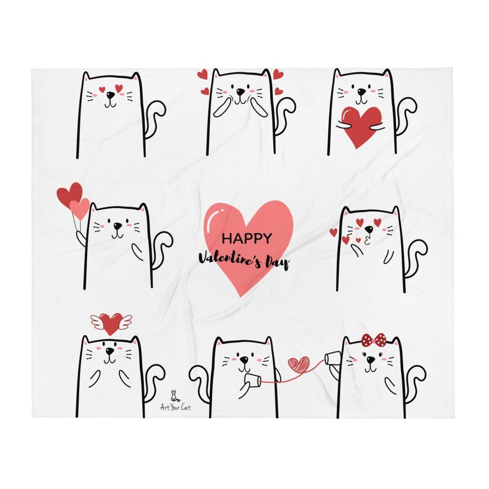 Fleece Blanket - Cats Love Valentine's