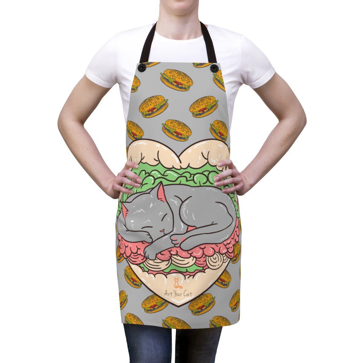 Sleepy Cat Burger Apron