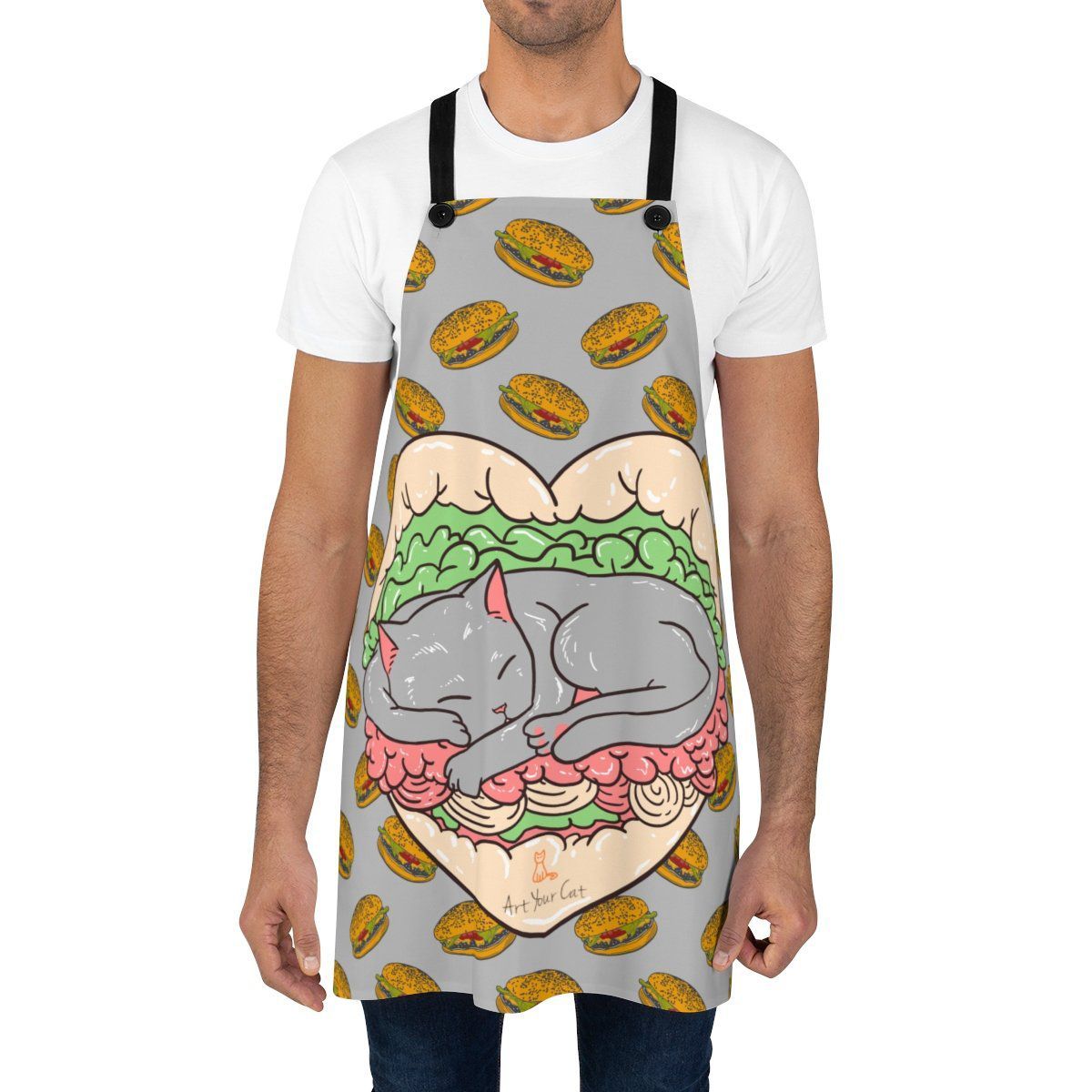 Sleepy Cat Burger Apron
