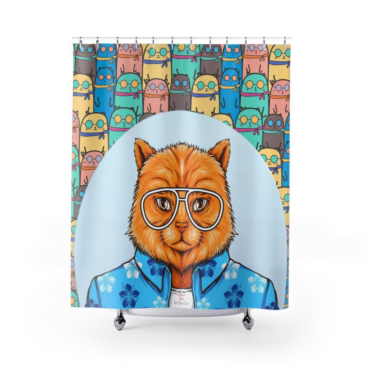 Cat in Glasses Shower Curtain