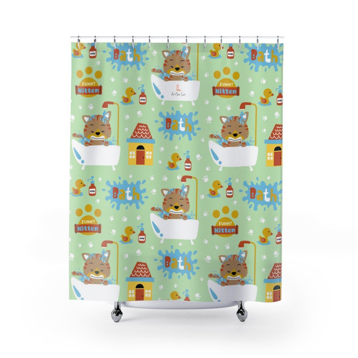 Funny Kitten Shower Curtain