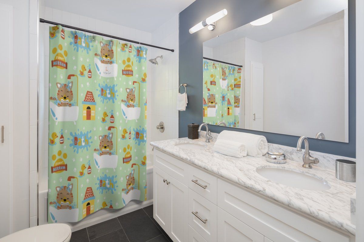 Funny Kitten Shower Curtain