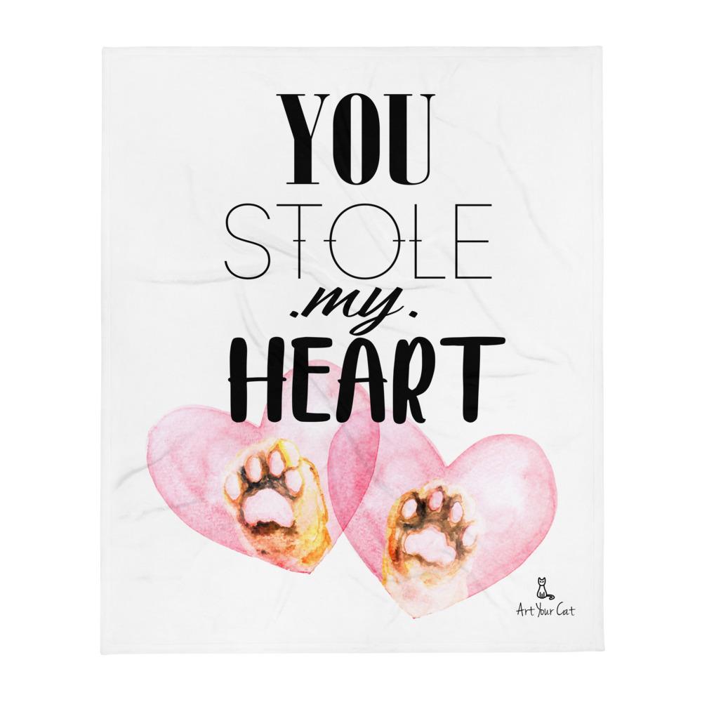 Fleece Blanket - Sweet Paws Heart