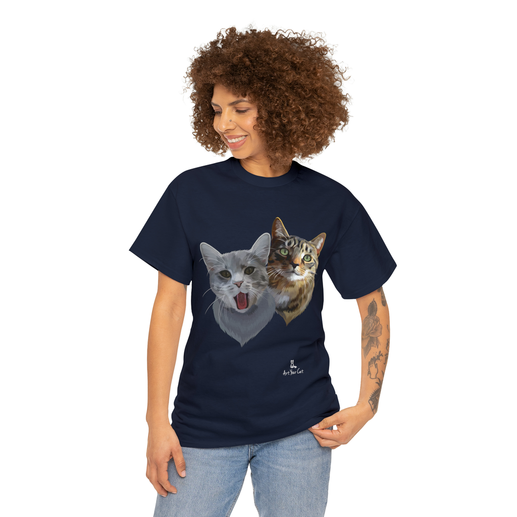 Unisex T-shirt with Cat Print
