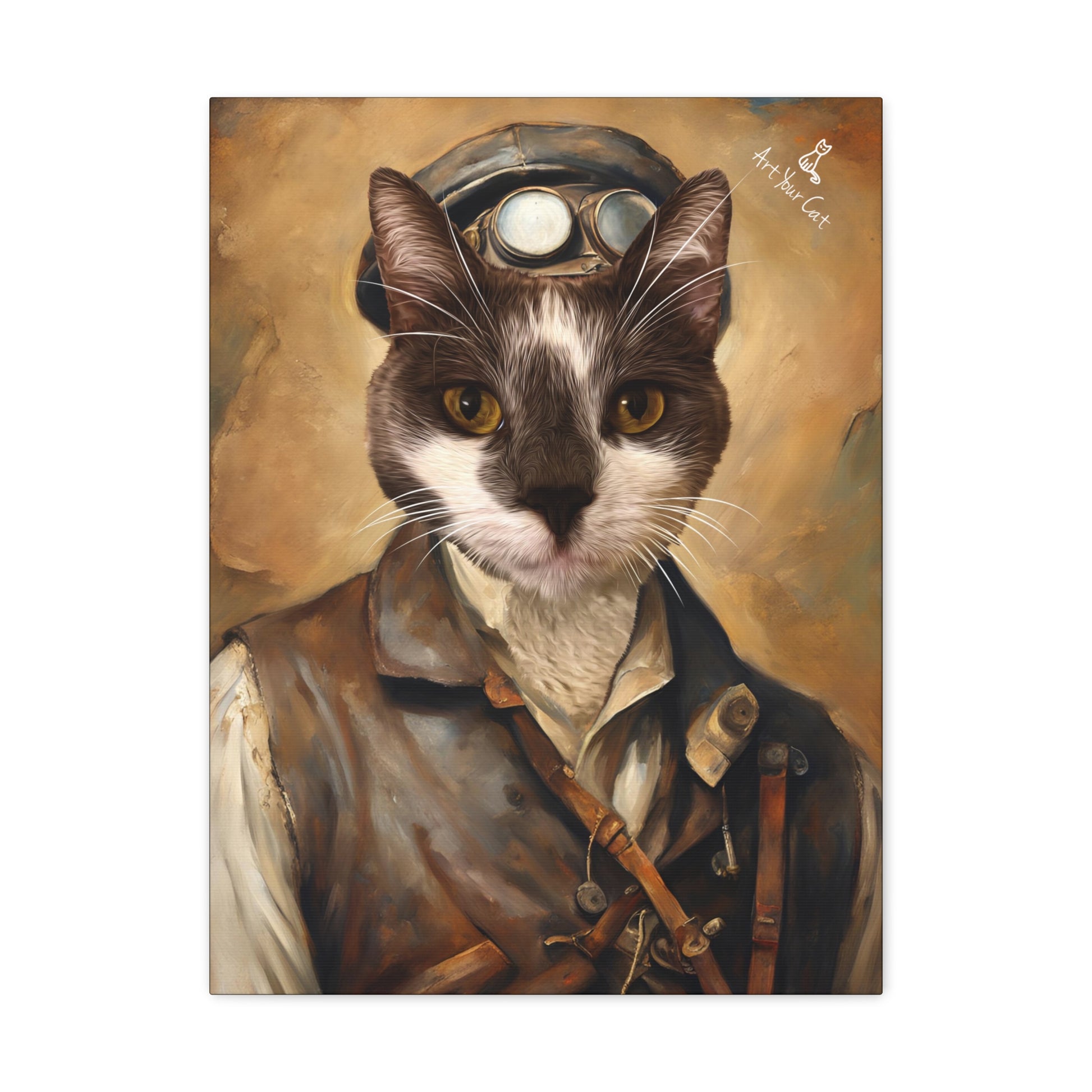 Adventurer Cat Archaeologist Portrait - Personalized Artwork