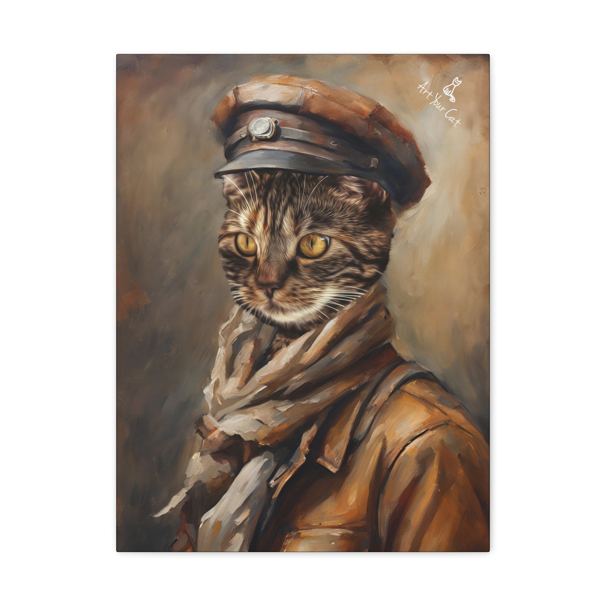 Adventurer Cat Archaeologist Portrait - Personalized Artwork for Cats