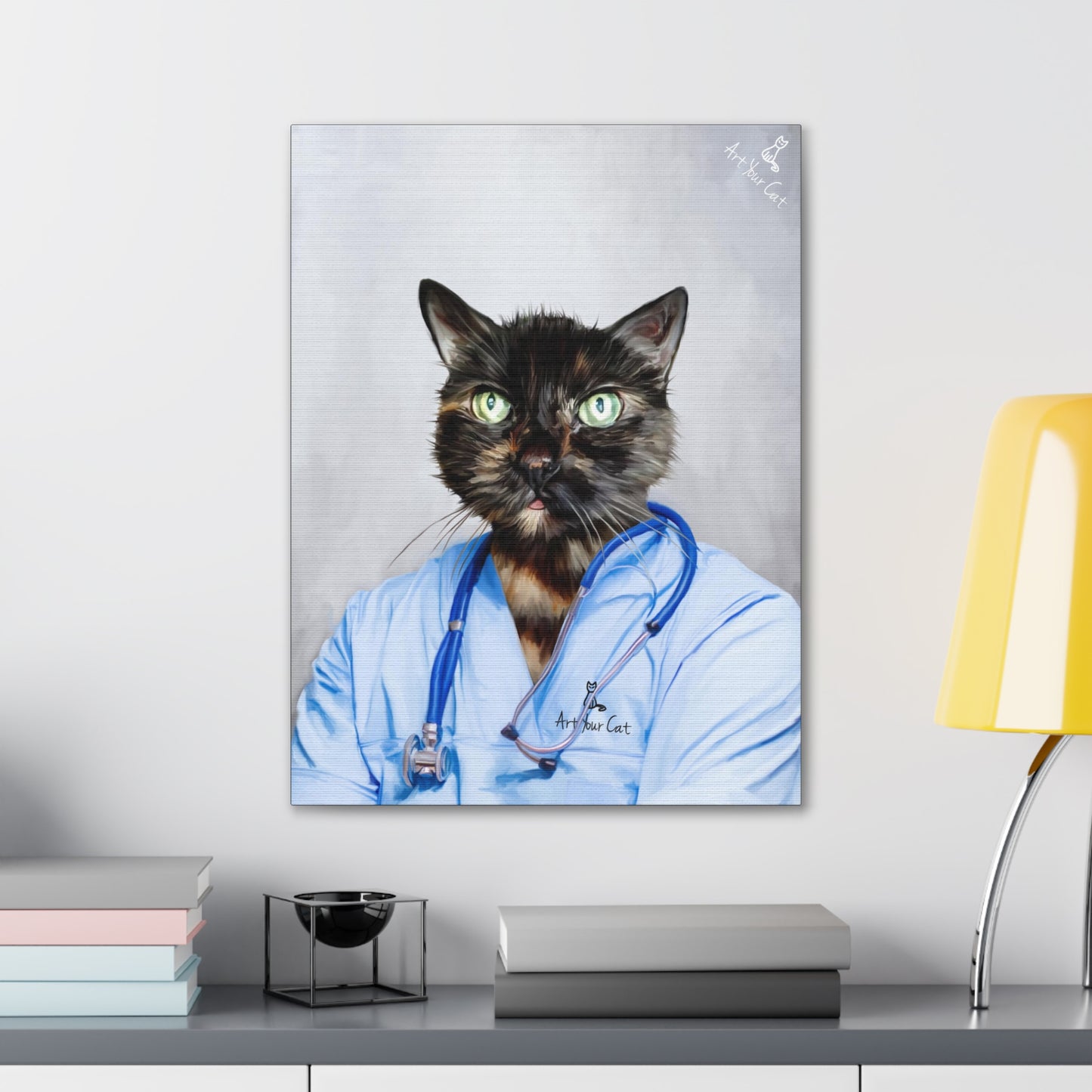 Caring Cat Portrait with Nurse Outfit