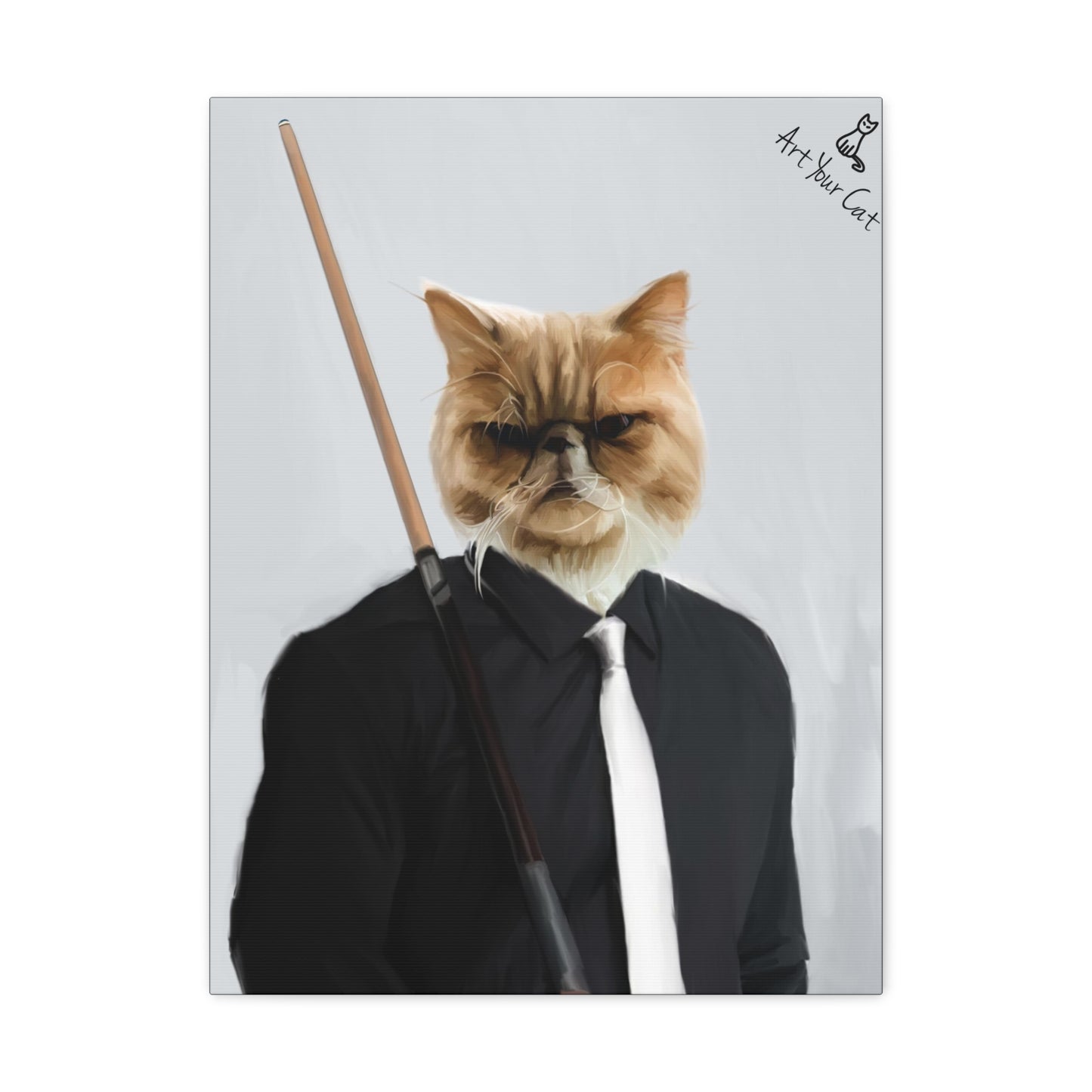 Cat as Pool Shark Custom Canvas Art