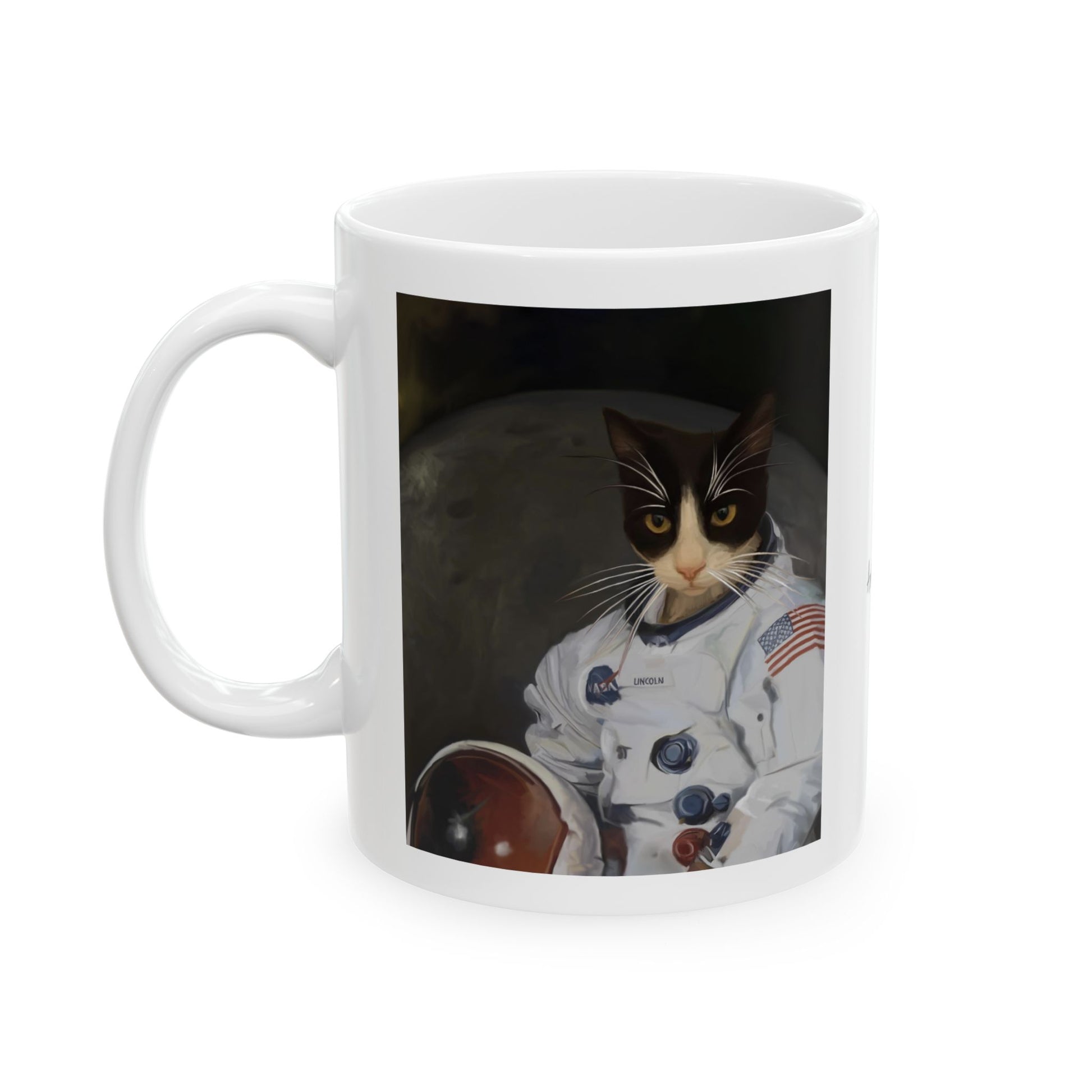 Cat astronaut mug for space lovers