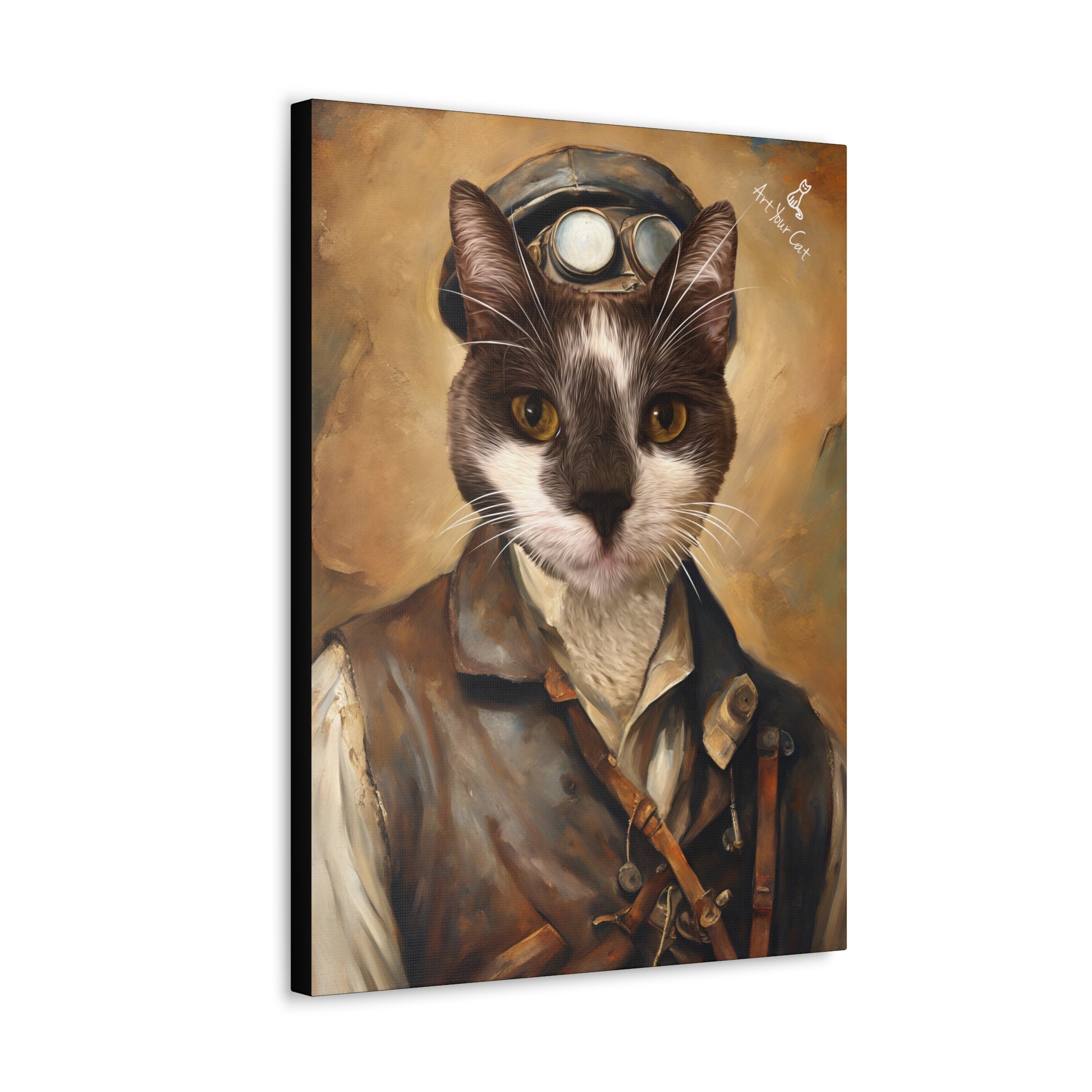 Cat in Archaeologist Outfit - Custom Canvas Art
