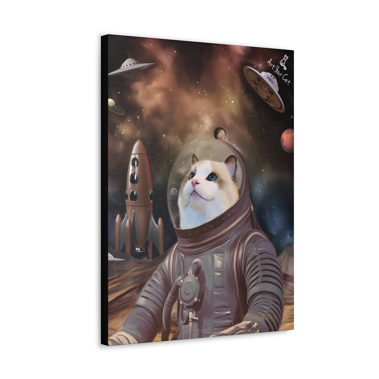 Cat in Astronaut Suit Portrait