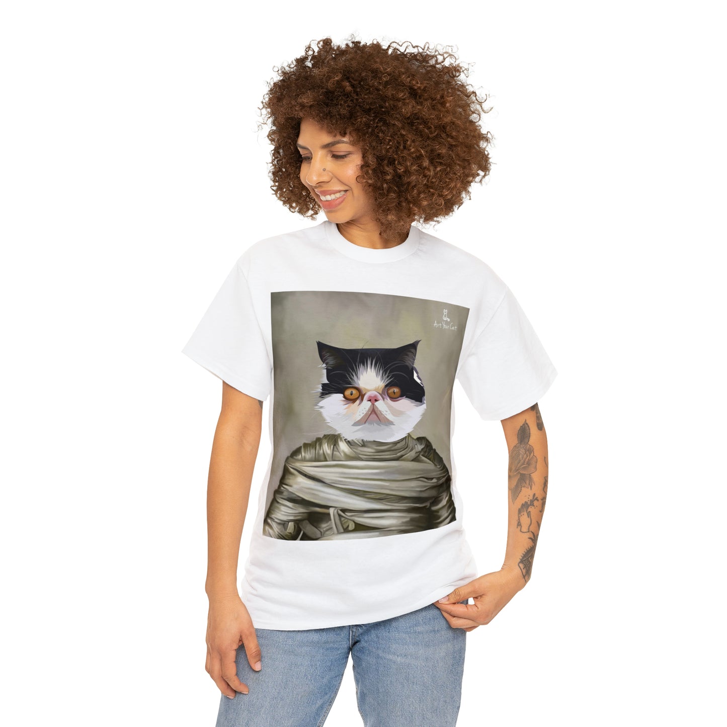 Cat lover mummy print T-shirt