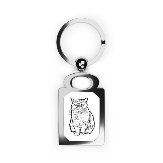 Keychain with a cat design on a white background