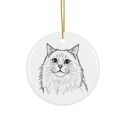 Custom Circle Ornament - Modern Cat