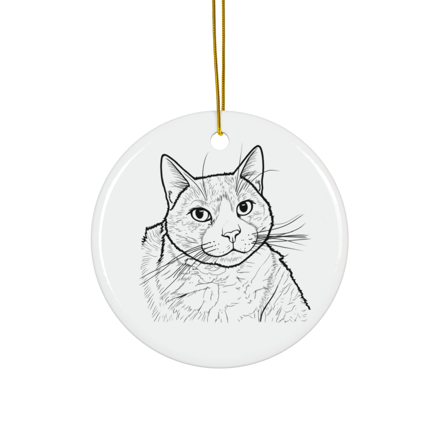 Custom Circle Ornament - Modern Cat