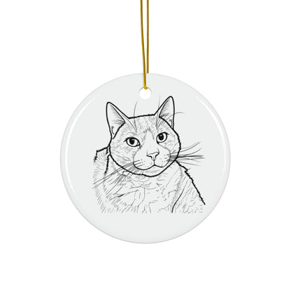 Custom Circle Ornament - Modern Cat