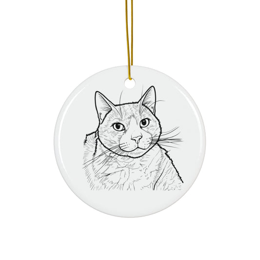 Custom Circle Ornament - Modern Cat