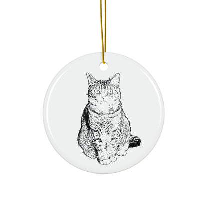Custom Circle Ornament - Modern Cat