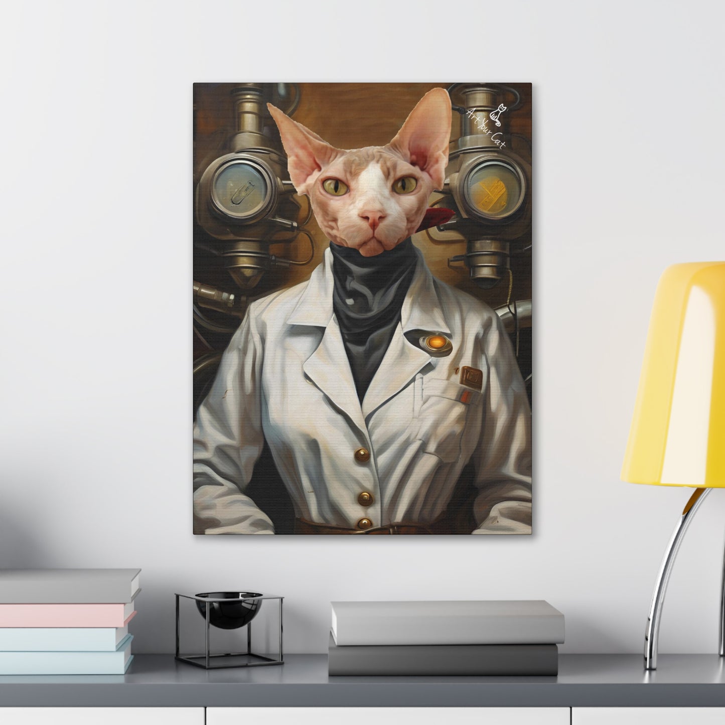 Custom Cat Art Featuring Genius Female Cat