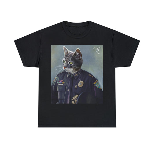 Custom Cat Pawfficer Portrait Shirt