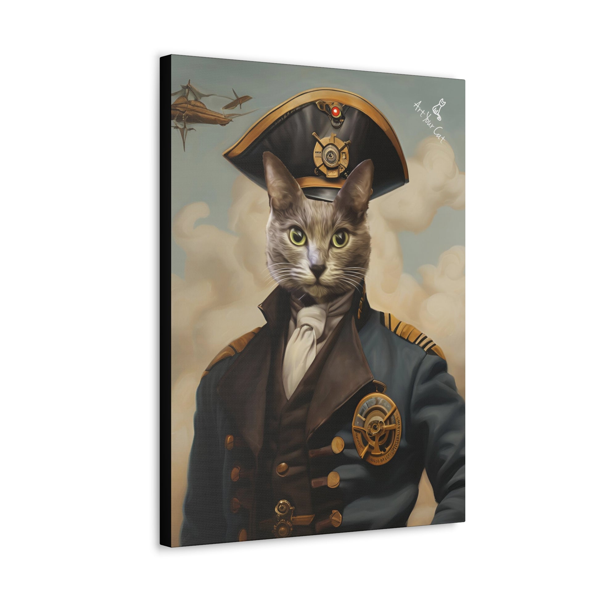 Custom Cat Portrait as Airship Captain - High-Flying Adventure Art