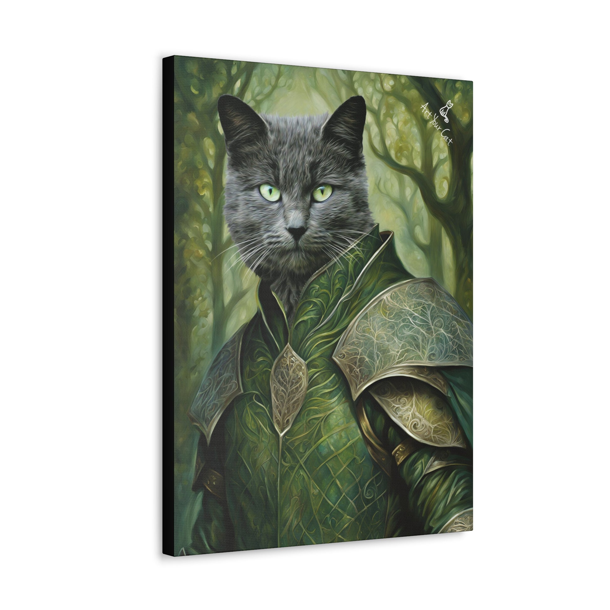 Custom Cat Portrait as Forest Guardian