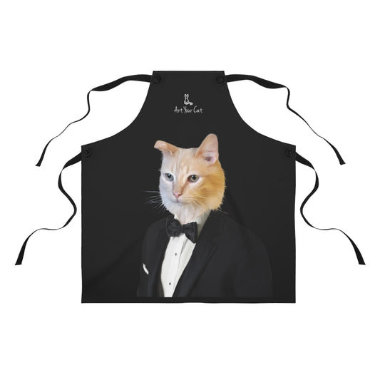 Custom Cat Tuxedo Print Baking Apron design