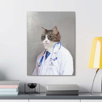 Custom Feline Physician Canvas Art