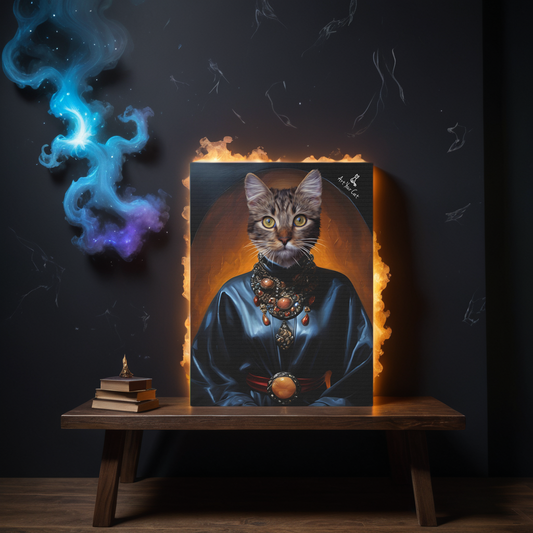 Custom Female Void Walker Cat Portrait on Canvas