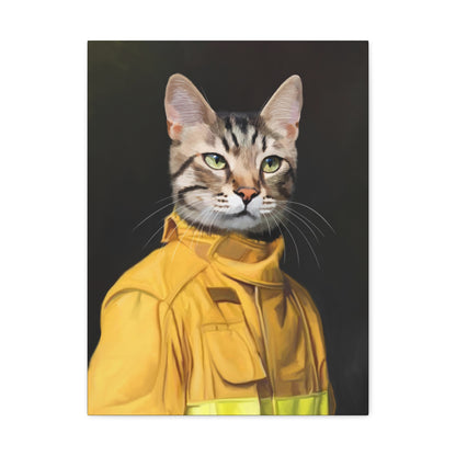 Custom Firefighter Cat Artwork