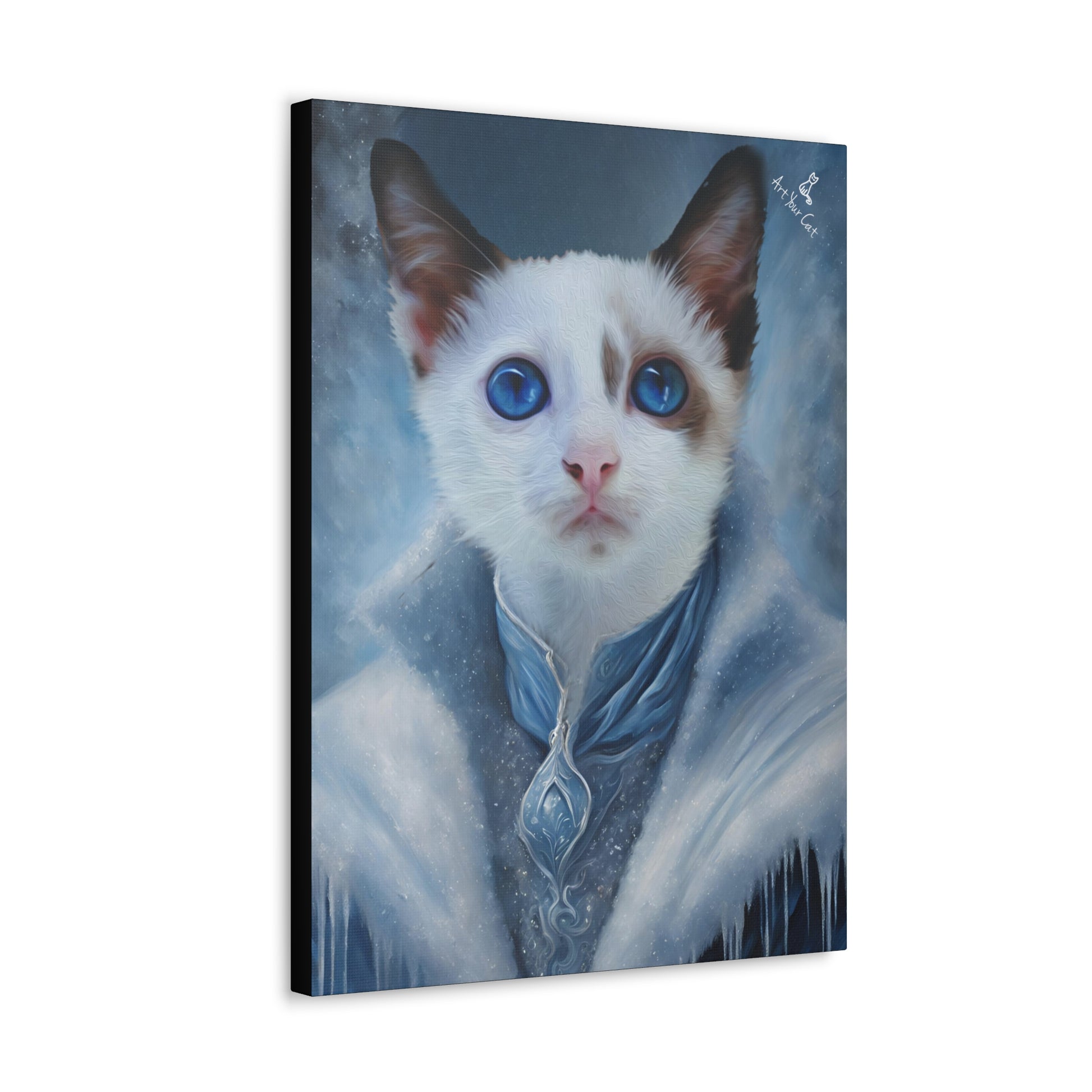 Jack_Frost_-_Custom_Cat_Portrait_-_SideCustom Jack Frost Cat Artwork with magical winter theme
