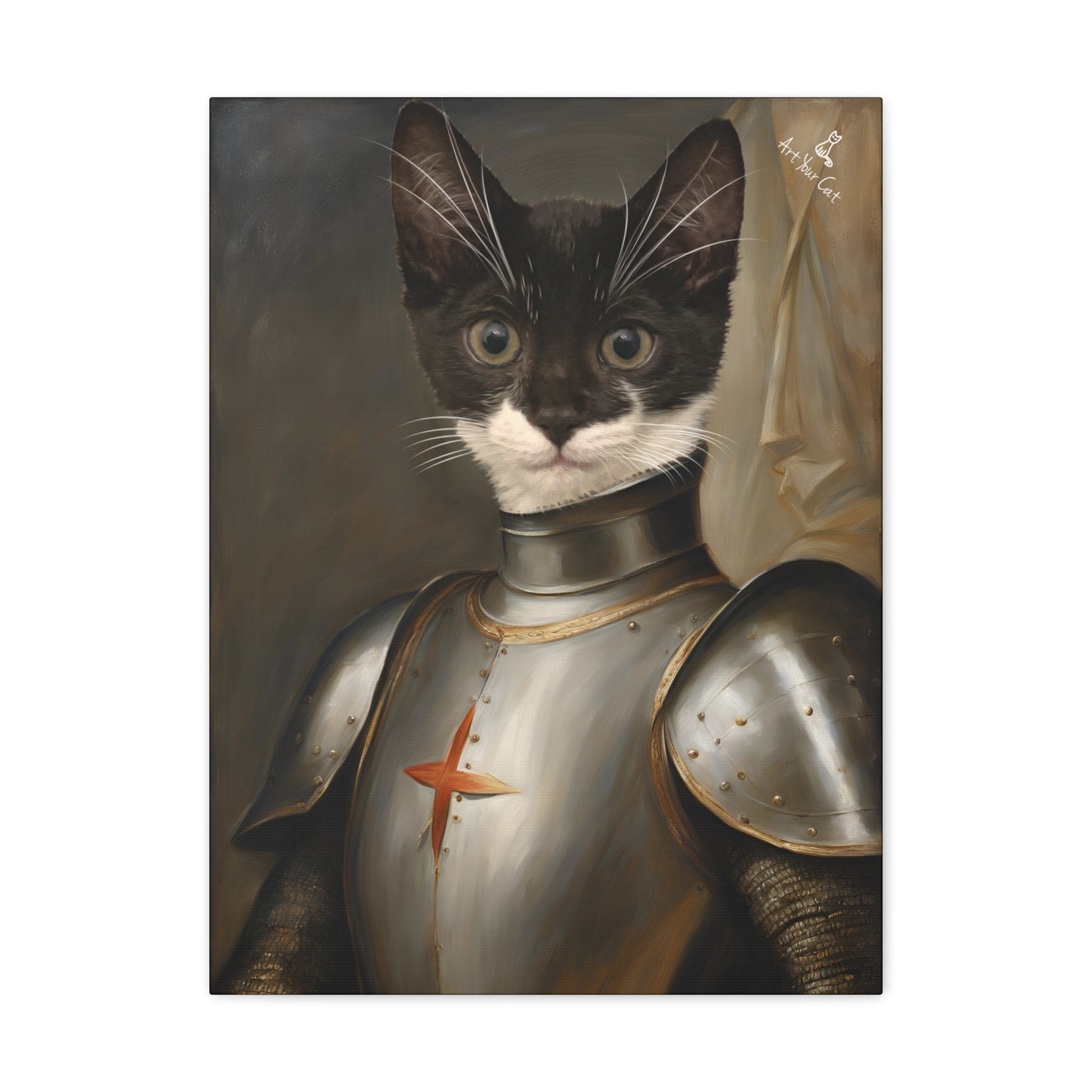 Custom Joan of Arc Cat Artwork featuring feline as legendary warrior