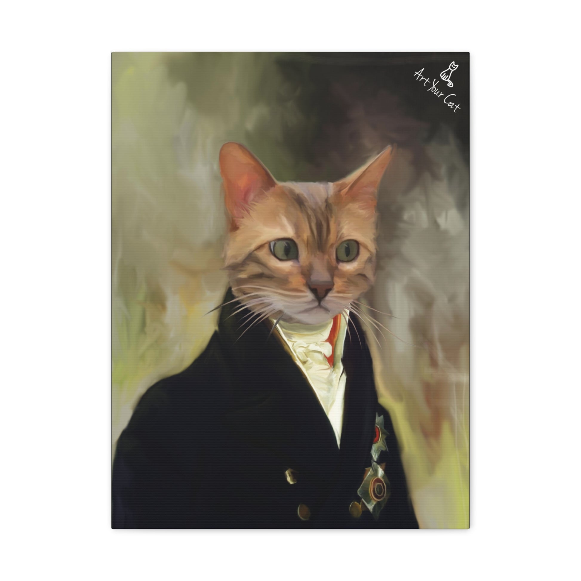 Custom Noble Feline Canvas Artwork