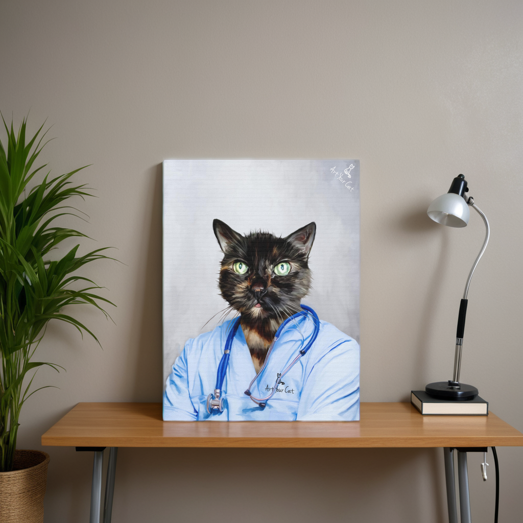 Custom Nurse Cat Portrait