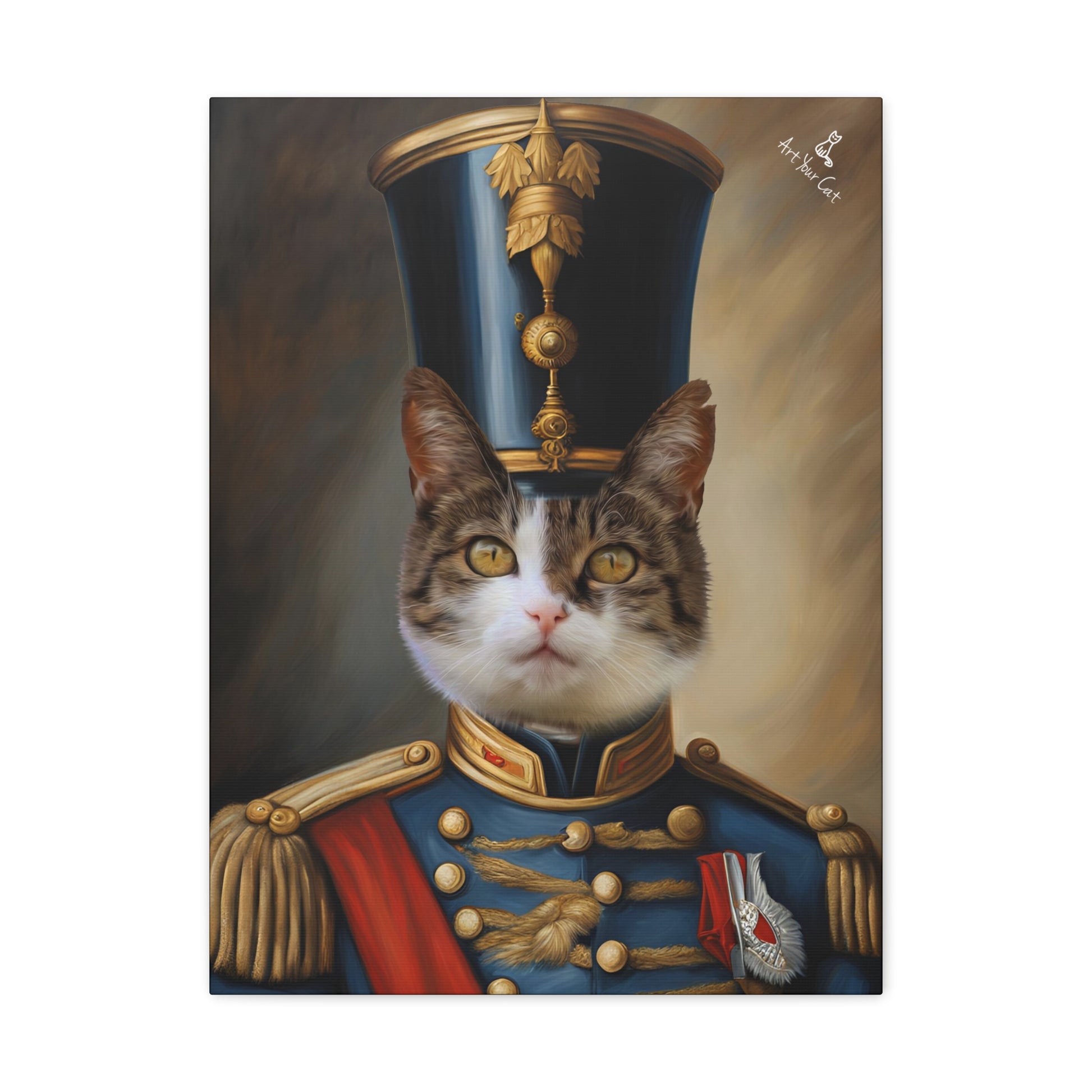 Custom Nutcracker Prince Cat Portrait with Regal Uniform