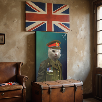 Custom Old British Soldier Cat Portrait