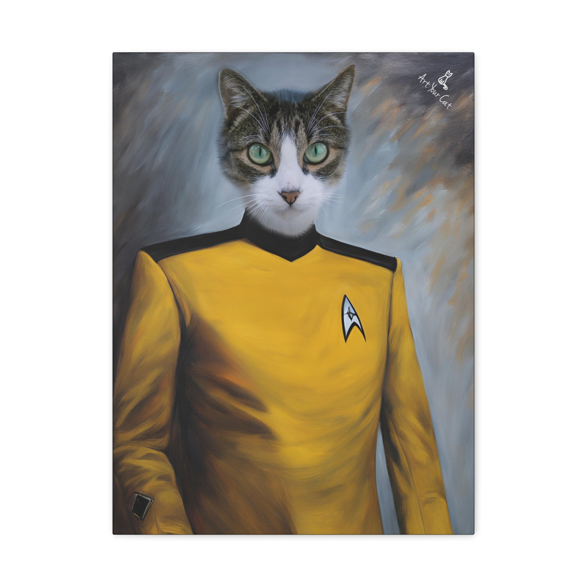 Custom Operations Member cat portrait on canvas