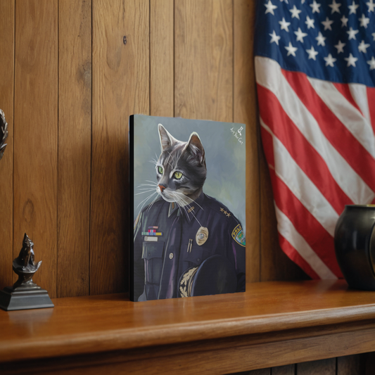 Custom Pawfficer Cat Portrait